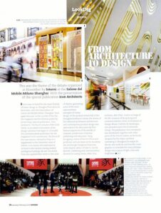 Giuseppe Di Nicola furniture design featured in Interni magazine Gold Edition for Salone del Mobile Milano Shanghai.